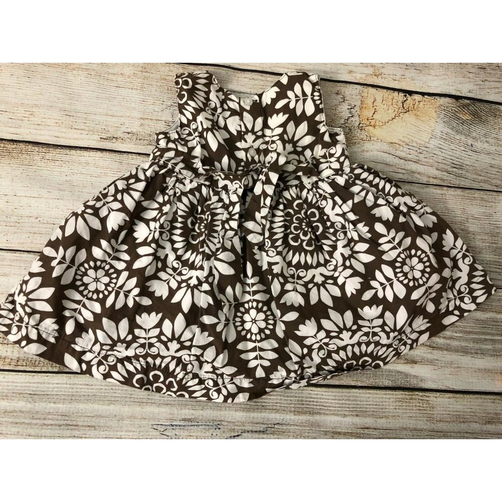 Carters Dress Infant Baby‎ size 6 Months  Sleeveless Brown Floral Pageant